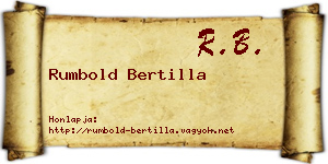 Rumbold Bertilla névjegykártya